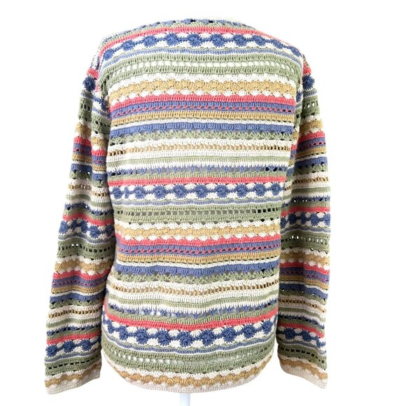 Marisa Christina Crocheted Cardigan Mother of Pearl Buttons Women's Medium - Picture 4 of 8